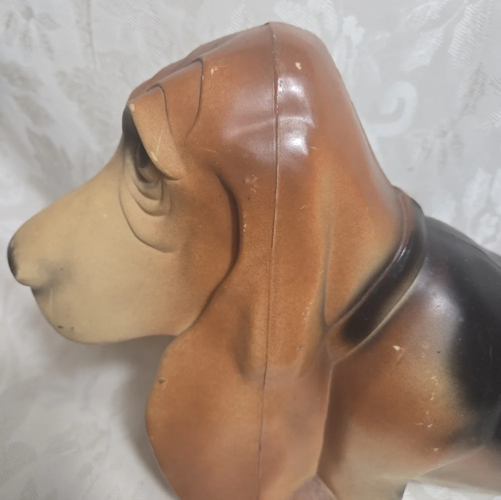 Vintage Basset Hound Hush Puppies Brown Dog 15” Union Products Plastic Blow Mold